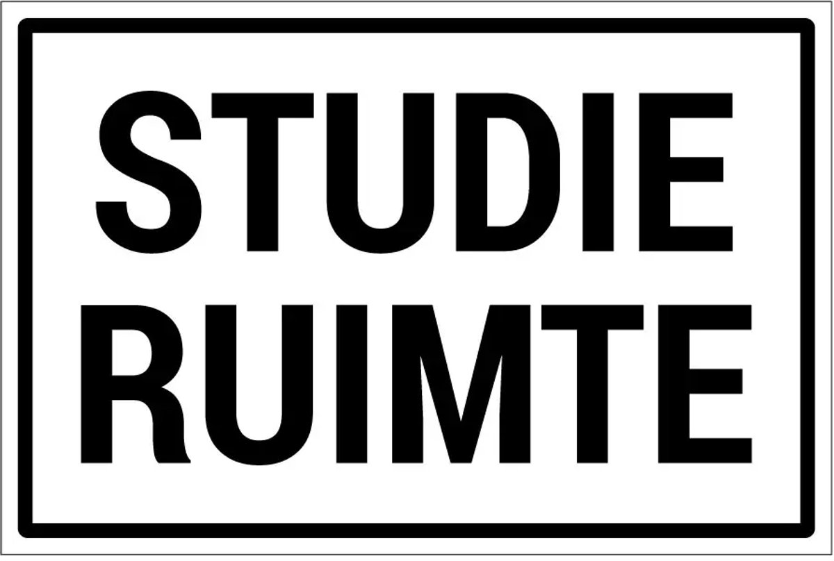 Studieruimte sticker | 30 x 20 cm
