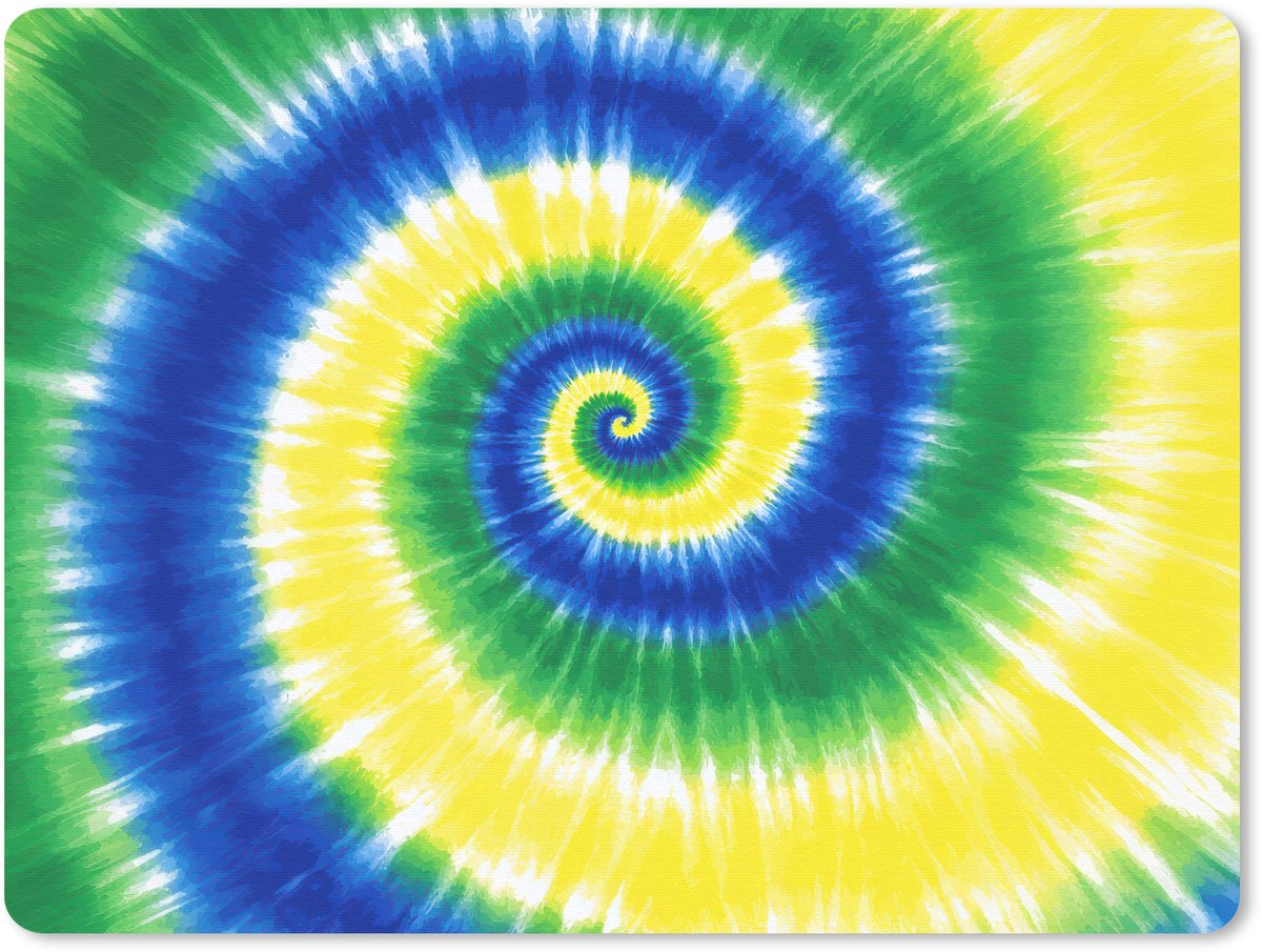 Muismat 23x19 cm - Mousepad Spiraal - Groen - Draaiend - Muismatten