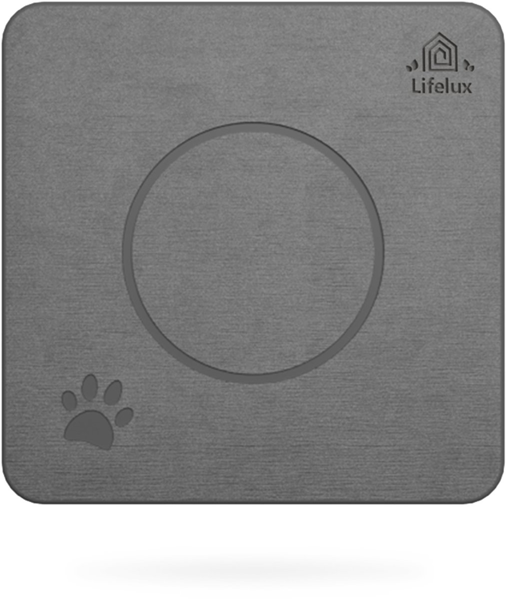 LifeLux Diatomiet Voerbakset hond / kat inclusief voerbak – Sneldrogende Stenen Onderzetter 28×28 cm + Keramische Voerbak – Antislip, Vochtabsorberend & Hygiënisch