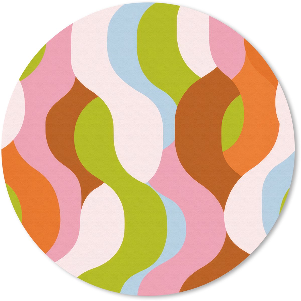 Muismat rond 30x30 cm - Mousepad Abstract - Vormen - Roze - Ronde muismatten