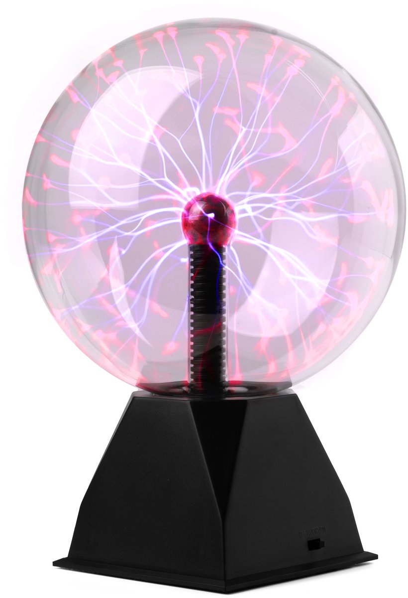 Plasma bol - MAX plasmabol 20cm met fascinerend schouwspel van bliksems - Perfect voor kinderen - Super gaaf effect! - Aanraakgevoelig - Extra dik glas, extra veilig!