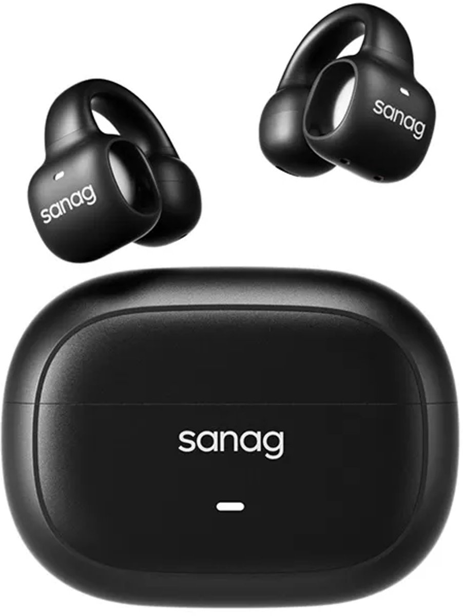Sanag S3S – Open-Ear Bone Conduction Koptelefoon – Bluetooth 5.3 –Ai headset Sport Oorclip – 56u Lange Batterijduur – Waterdicht – Zwart