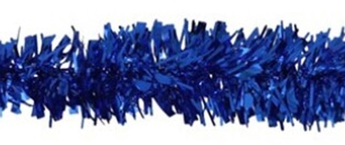 Gerimport Kerstslinger - blauw - folie lametta - 150 x 5 cm - kerstboom versiering/guirlandes – foto 2