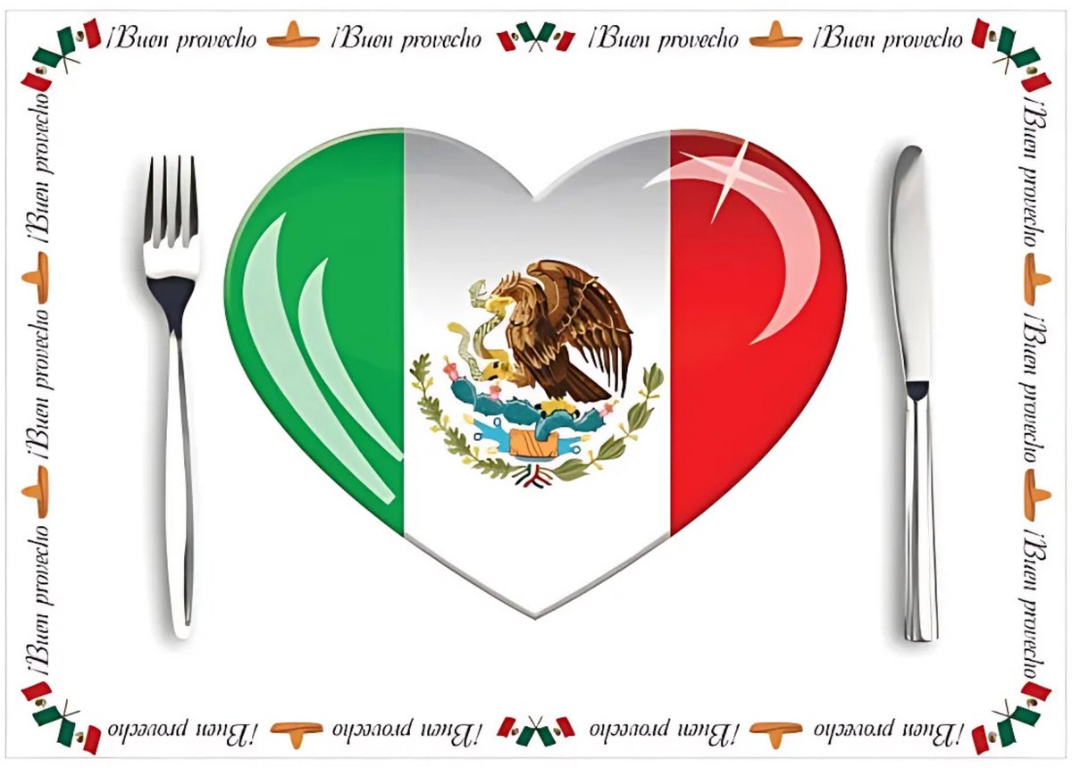 Placemat Mexicaans design - 10x stuks - 42 x 30 cm - 90g - Mexico - dineren - eetsmakelijk