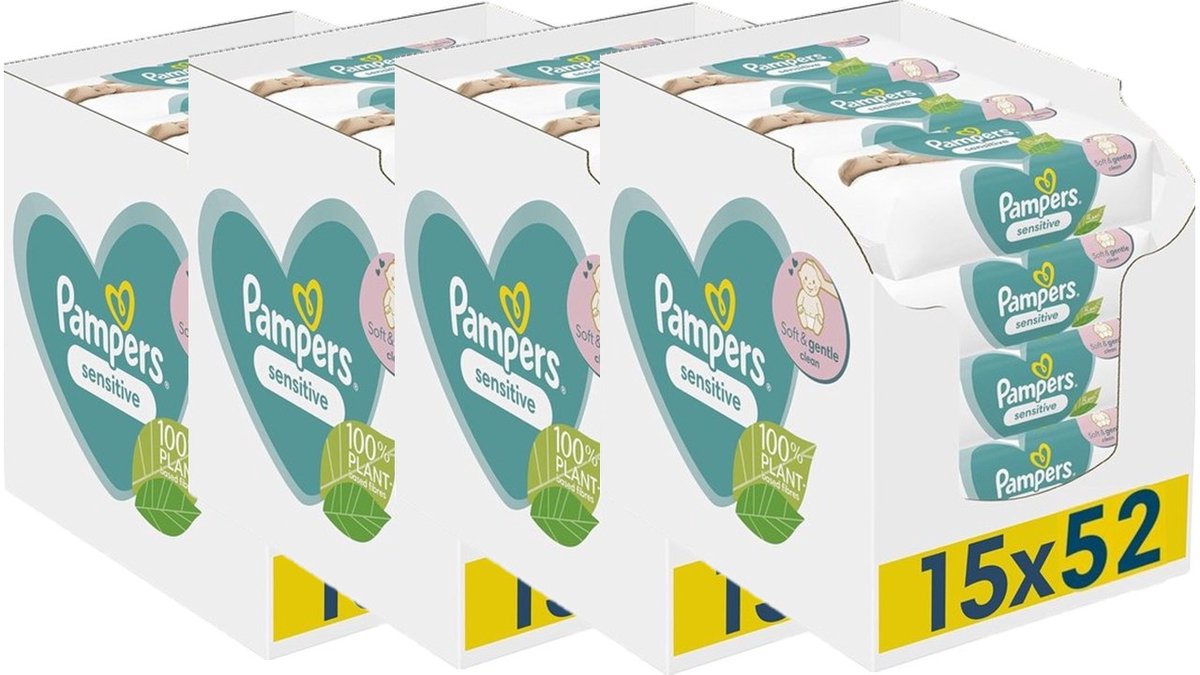 Pampers Sensitive Billendoekjes - 60 x 52 = 3120 babydoekjes