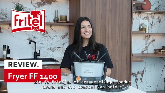 FRITEL Friteuse - Fondue FF 1400 - Fonduepot & Frituurpan - 1,5 liter - 1400W - Antistofdeksel - 2 tot 6 Personen - PFAS-vrij + GRATIS fonduering & vorkjes