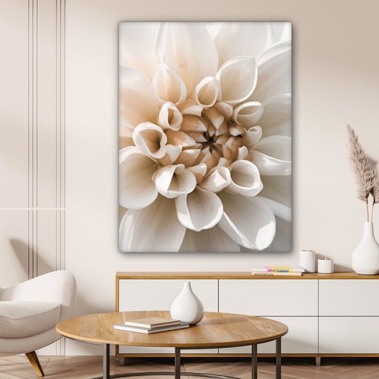Tableau sur toile Fleurs - Wit - Nature - 90x120 cm - Décoration murale