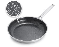 Poêle à frire GreenPan Apex 28 cm - Nid d'abeille - Céramique - Sans PFAS - Poêle à frire pour induction - Compatible four jusqu'à 220 °C - Compatible lave-vaisselle - Poignées en acier inoxydable - Acier inoxydable