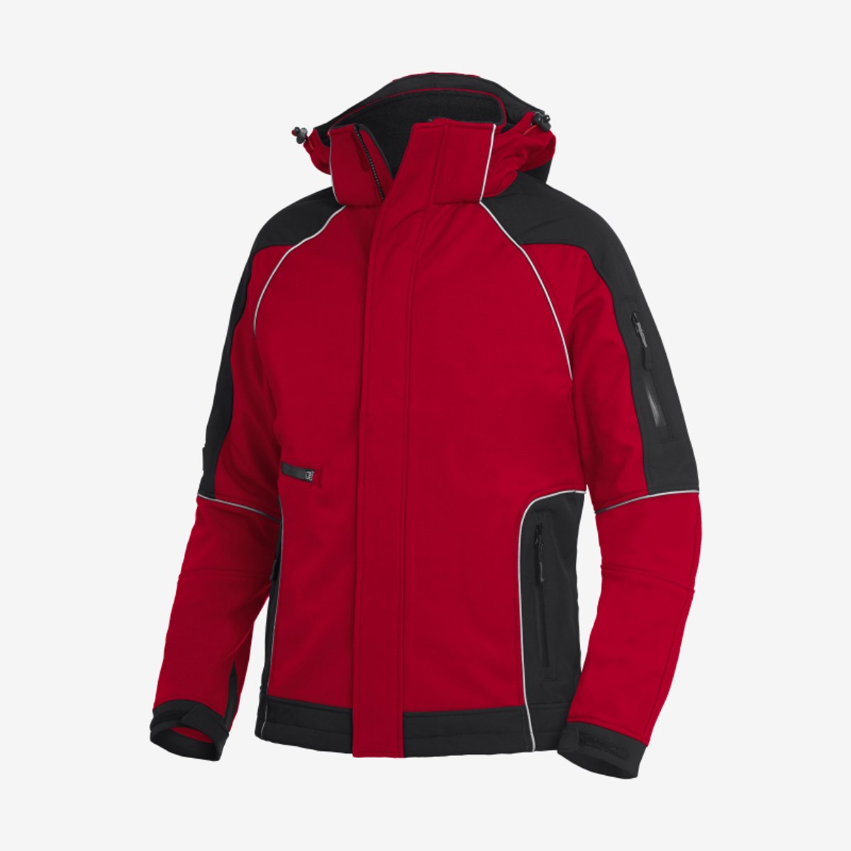 FHB WALTER Softshelljack 78518 - Rood-Zwart - 2XL