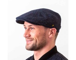 Hatman of Ireland The Dubliner 100% Donegal Tweed Navy Visgraat maat M (58cm)