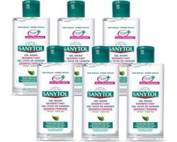 Sanytol Handgel 75 ml – Desinfecterende Handgel zonder spoelen – voor schone en frisse handen – 6 stuks