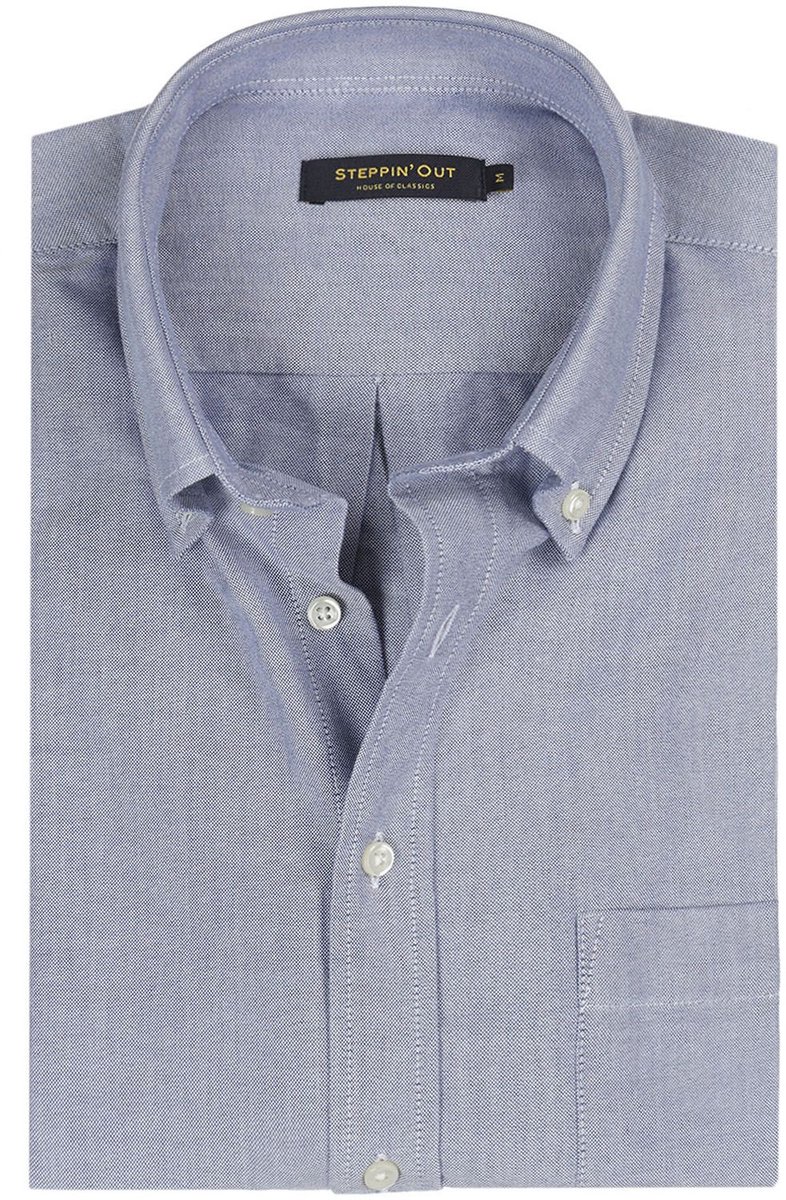 Steppin' Out Overhemd Oxford Melange Blauw - Maat 3XL - Heren - Casual Shirt
