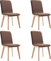 Eetkamerstoelen Stof Bruin 4 STUKS / Eetkamer stoelen / Extra stoelen voor huiskamer / Dineerstoelen / Tafelstoelen / Barstoelen
