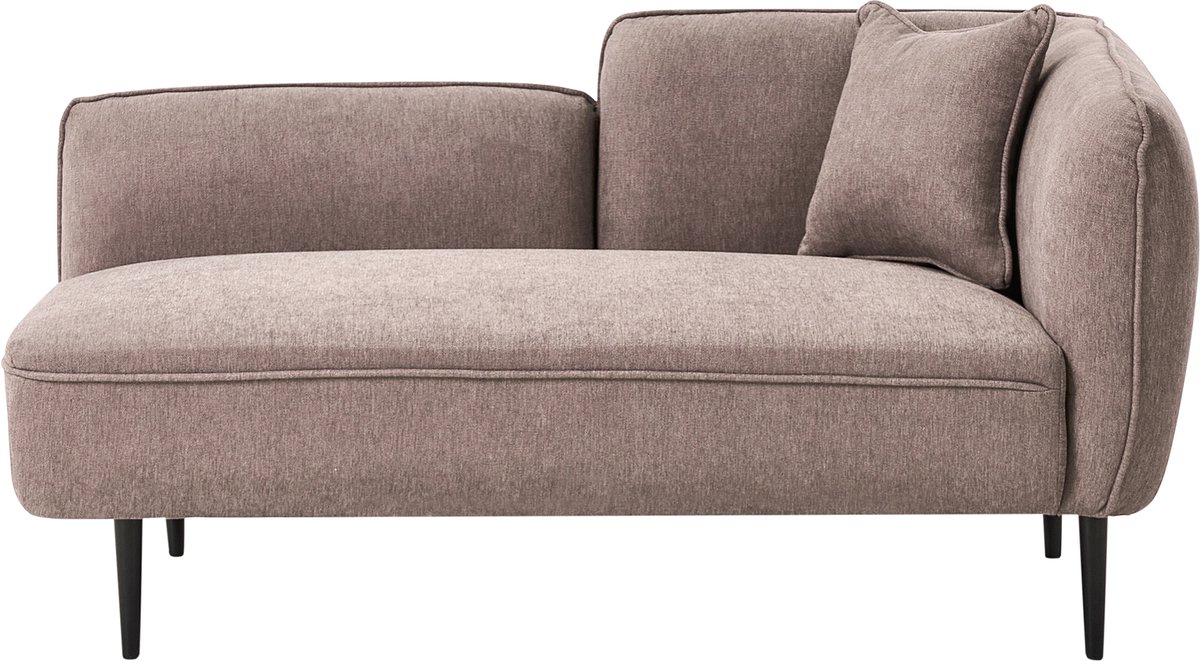 Beliani CHEVANNES - Chaise longue - Lichtbruin - Rechtszijdig - Stof