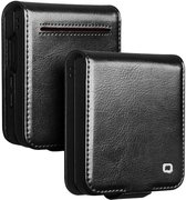 Qialino Geschikt voor Samsung Galaxy Z Flip 7 hoesje - Leren Flipcase - Zwart