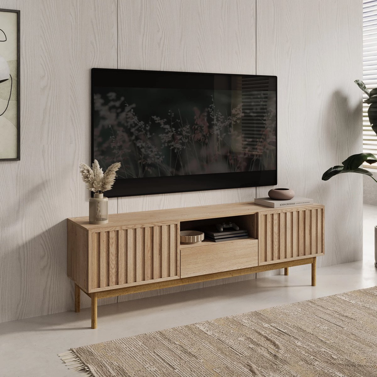 Meubella - TV-Meubel Storm - Eiken - 159 cm