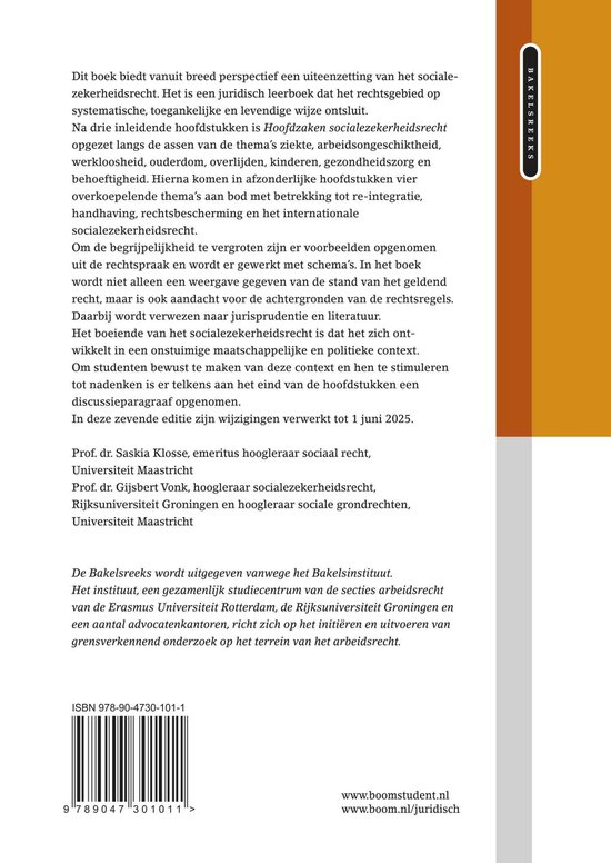 Bakelsinstituut - Hoofdzaken socialezekerheidsrecht - cover