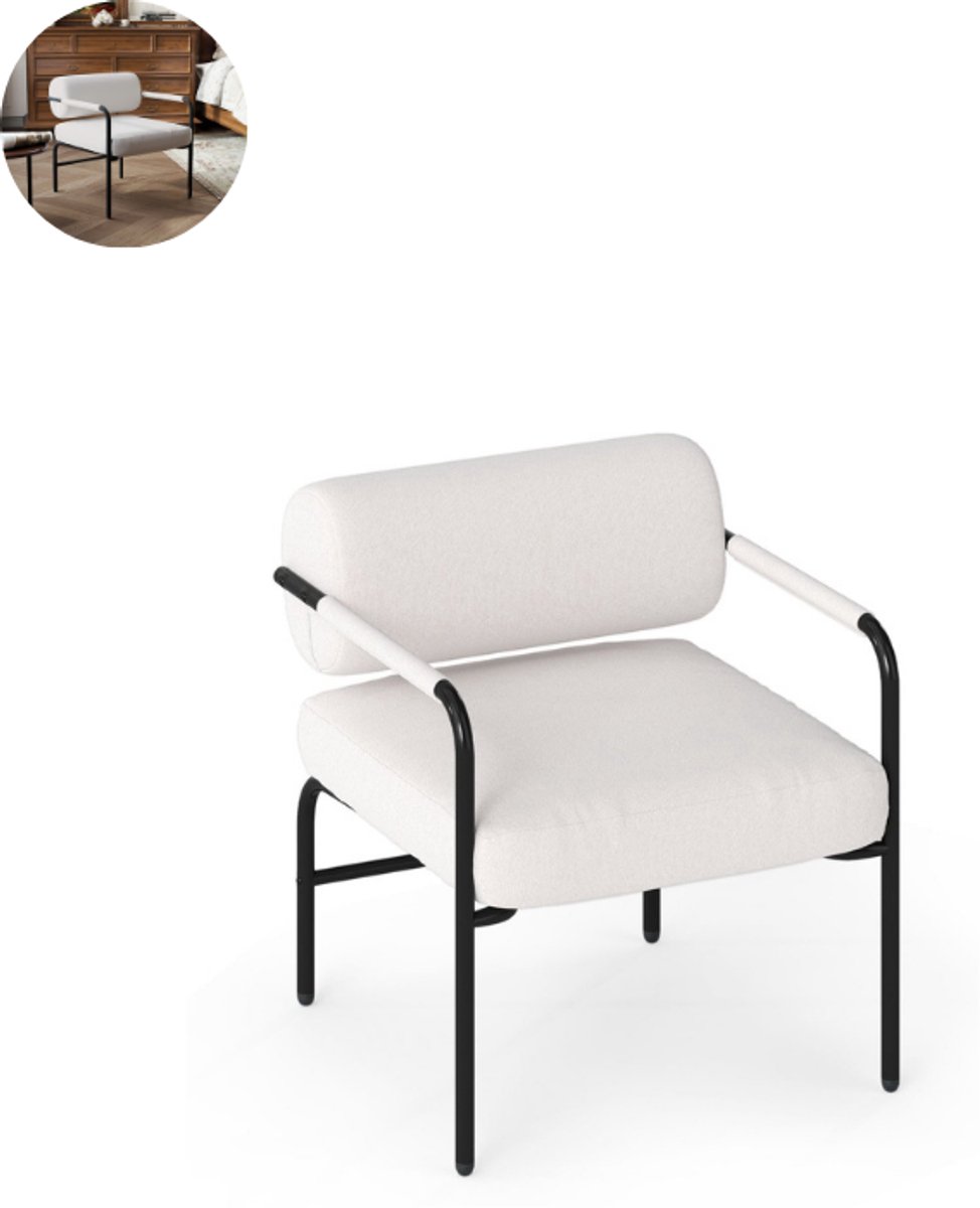 GranMaison Fauteuil - Relaxzetel - Relaxstoel - Relaxfauteuil - Stoel - Met armleuning - Voor één Persoon - Wit