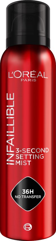 L'Oréal Paris Infaillible Brume Fixatrice 3 secondes format JUMBO - Spray Fixateur - sans transfert en 3 secondes - pour un maquillage qui tient jusqu'à 36 heures - 150 ml
