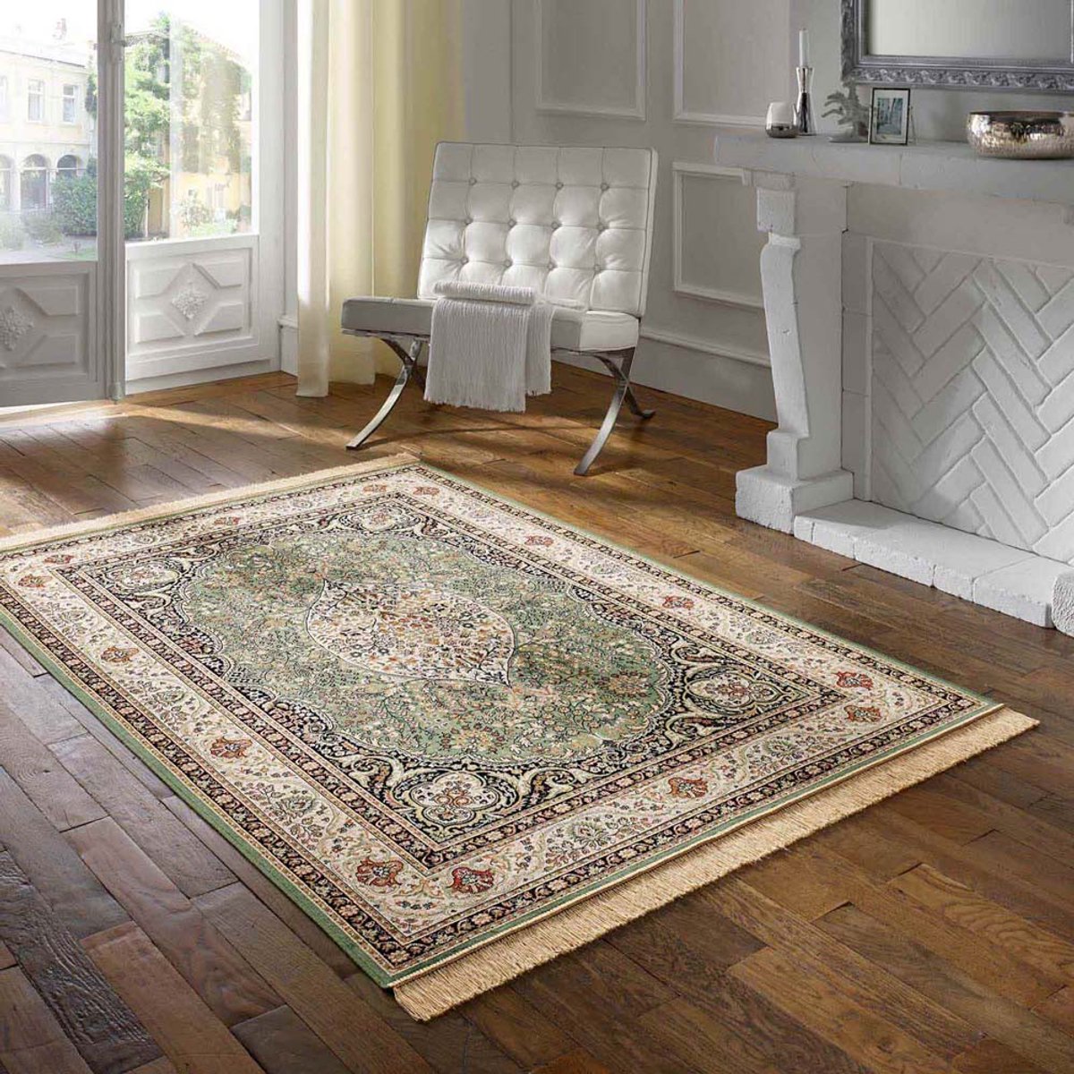 Tapeso Perzisch tapijt - Regal Ariadne groen 95x140