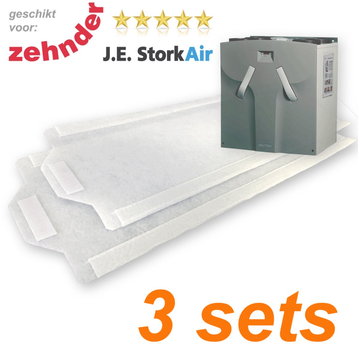 Zehnder JE StorkAir WHR 950/960 - WTW Filters - klasse G3 - 3 filtersets