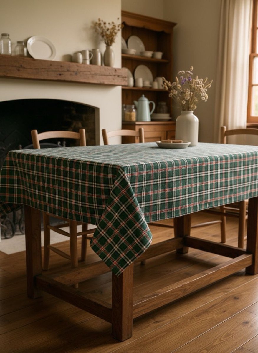 Tafelkleed Balmoral groen 140 x 280 - Schotse ruit - kerst - tartan