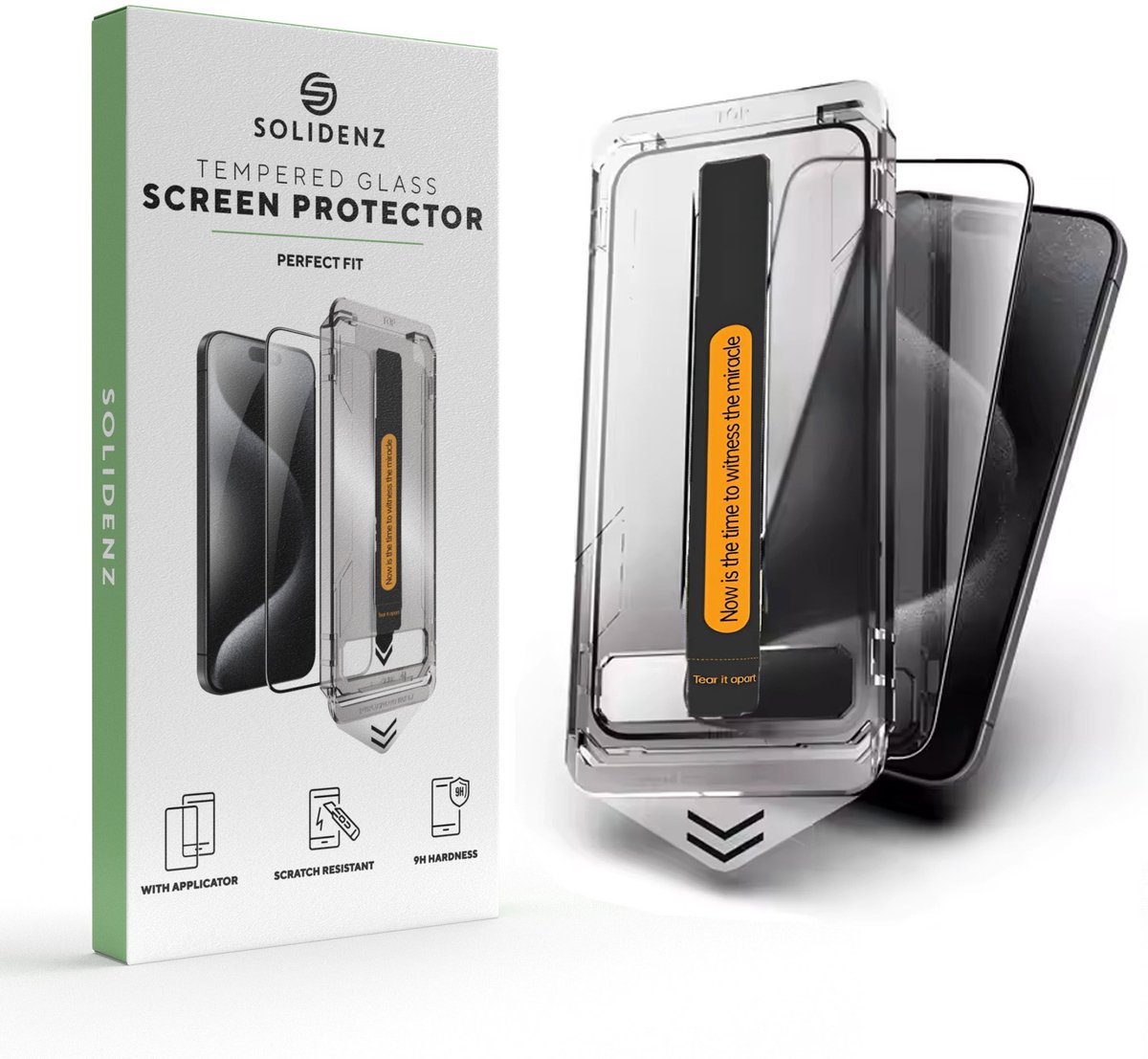 Solidenz Fullcover Screenprotector - Perfect Fit - Geschikt voor iPhone 14 / 13 Pro / 13