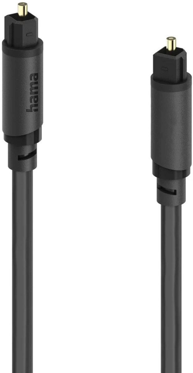 Hama 00202015 Toslink Audio Aansluitkabel [1x Toslink-stekker (ODT) - 1x Toslink-stekker (ODT)] 0.75 m Zwart Vergulde s