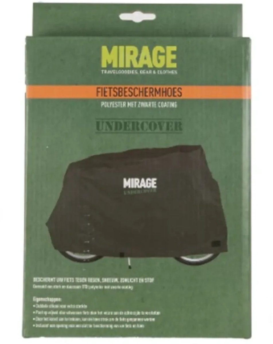 Mirage Fietsbeschermhoes - 170T polyester - Verstelbaar - Zwart - Weerbestendig
