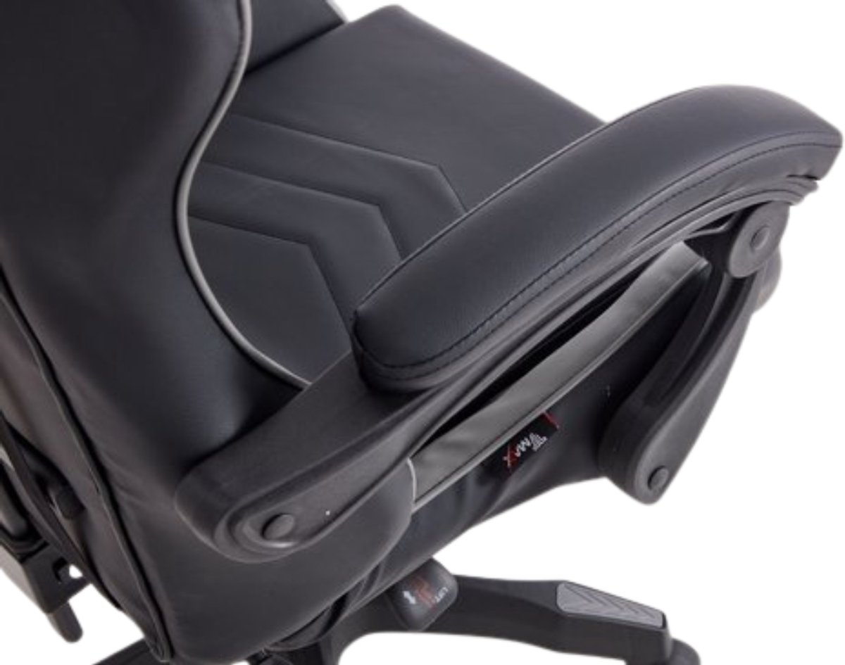 Bureaustoel - Ergonomische bureaustoel met kantelmechanisme - Ergonomische directiestoel - Ergonomische luxe gamingcomputerstoel - Voor gaming/kantoor/thuiswerk - Extra dikke vulling - Grijs thumbnail 3