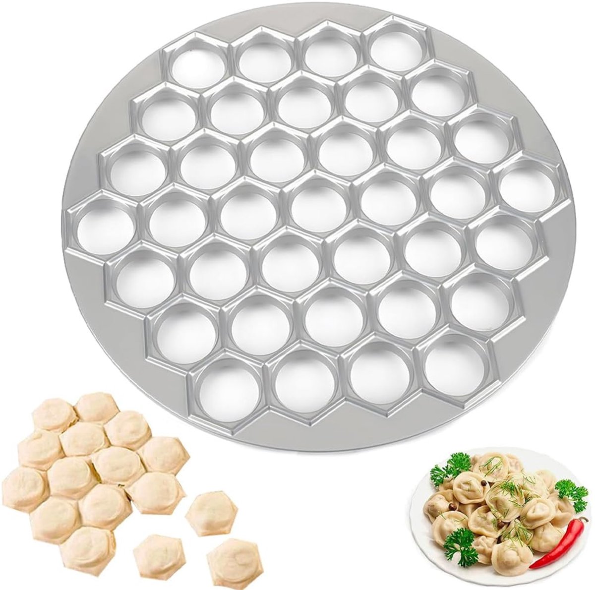 Ibenzoa® Handige dumpling- en raviolivorm met 37 gaten voor culinaire creaties
