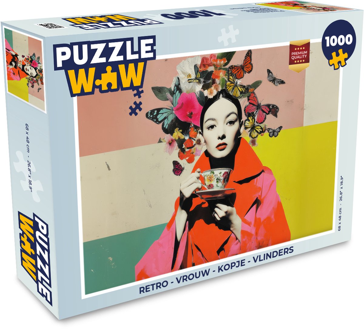 Retro - Vrouw - Kopje - Vlinders