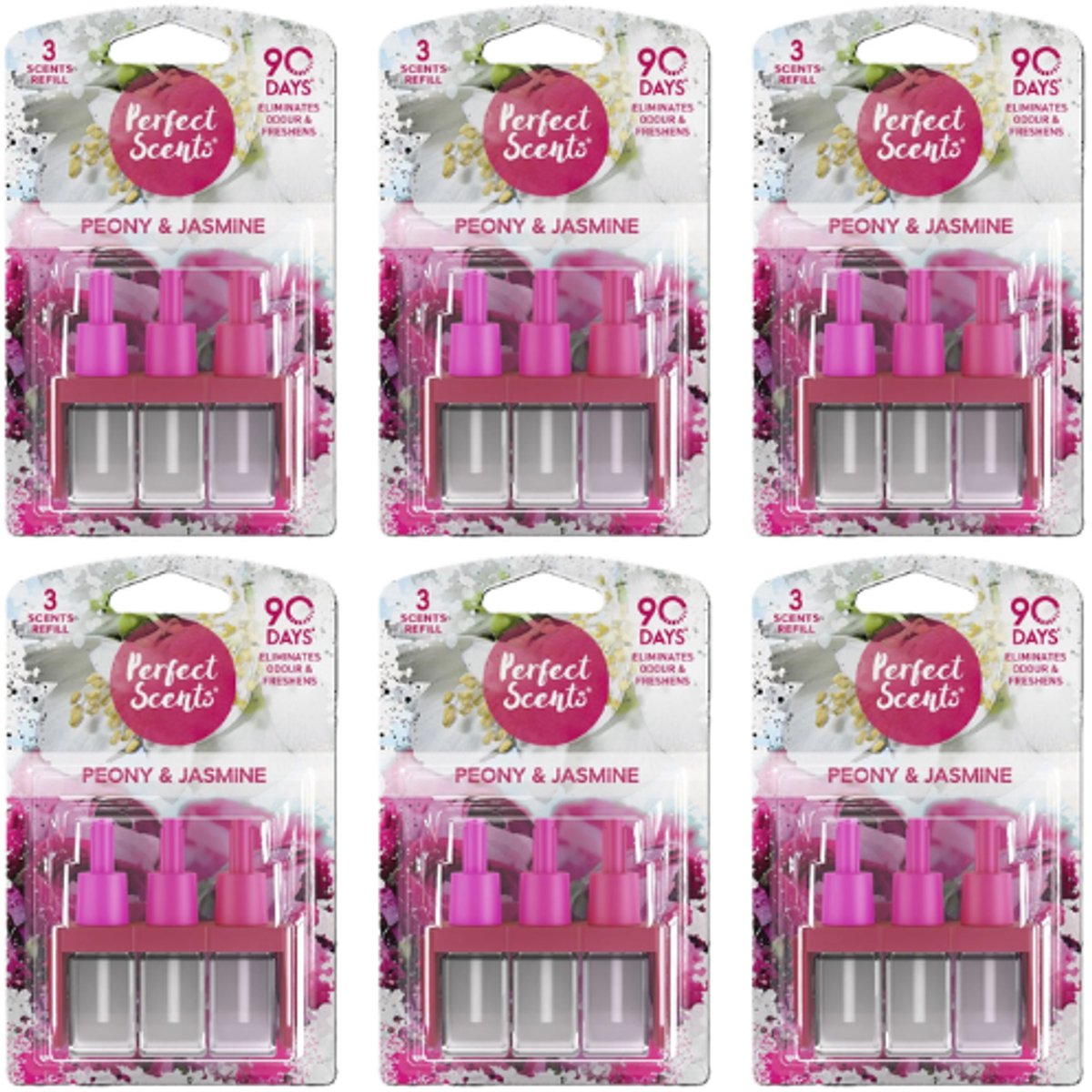 Ambi Pur - Perfect Scents 3Volution Navulling Peony & Jasmine - 6 x 20 ml