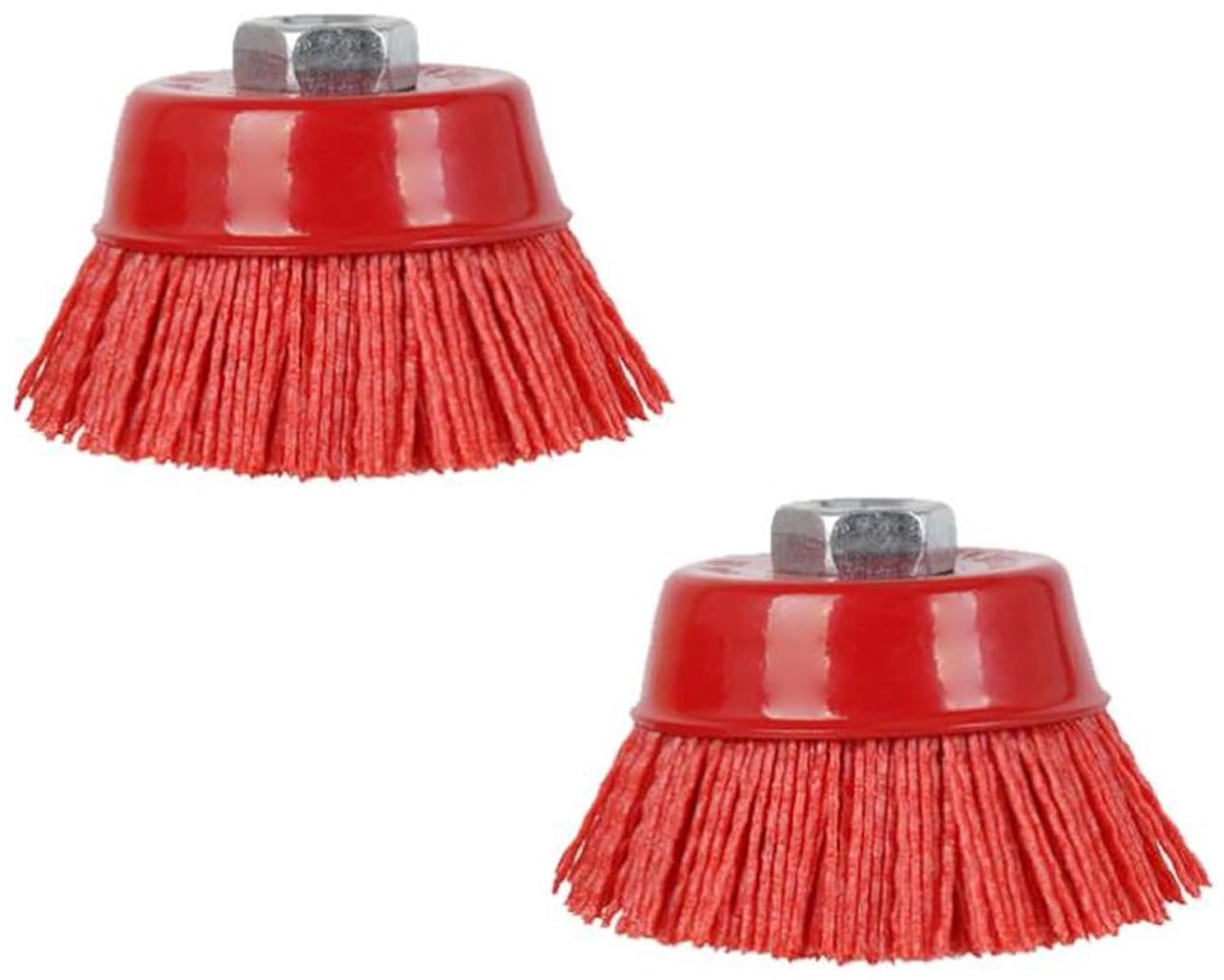 Nylon Borstel - Boor - Schuurborstels van Nylondraad - M14 - Metalen Borstel voor Boren en Slijpen - Polijsten en Verwijderen van Roest - 75 mm - Rood