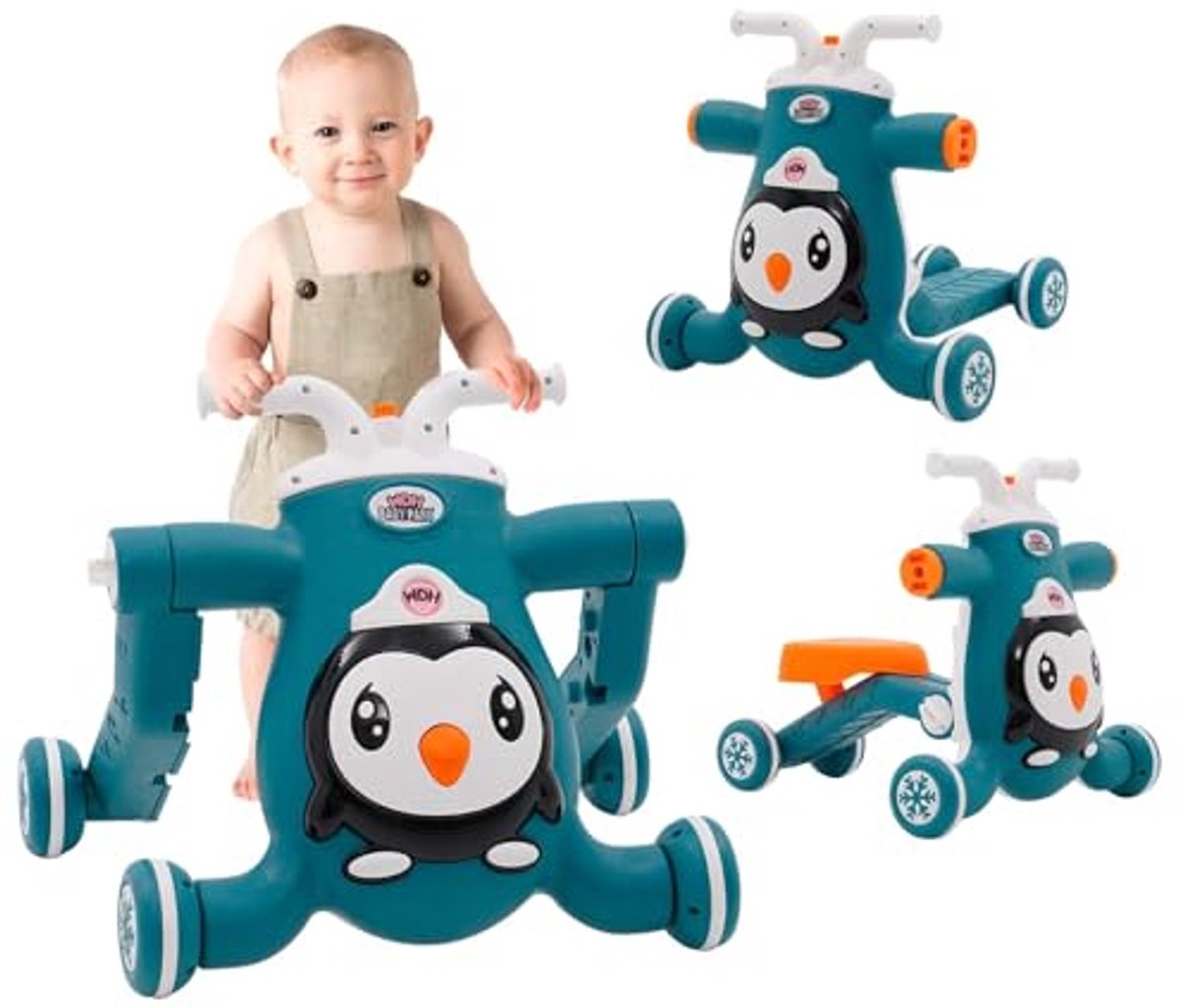 Image of 3-in-1 loopwagen voor baby's met muziekfunctie en verstelbare armleuningen
