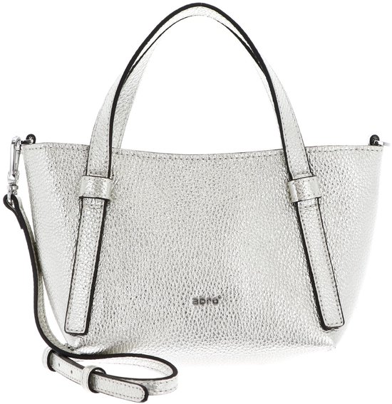 abro sac à main sac à épaule bandoulière Leather Shimmer COSMO Mini Handbag White / Whitegold argenté