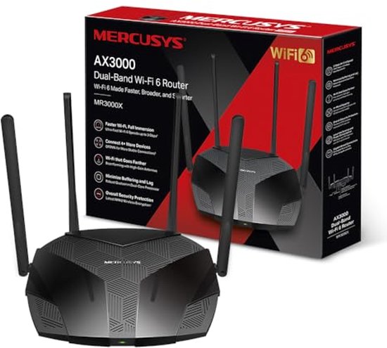 Aa3000 Router WiFi 6 Router AX3000 Dual-Band met 4 Gigabit Poorten, 4 Hoge Gain ...