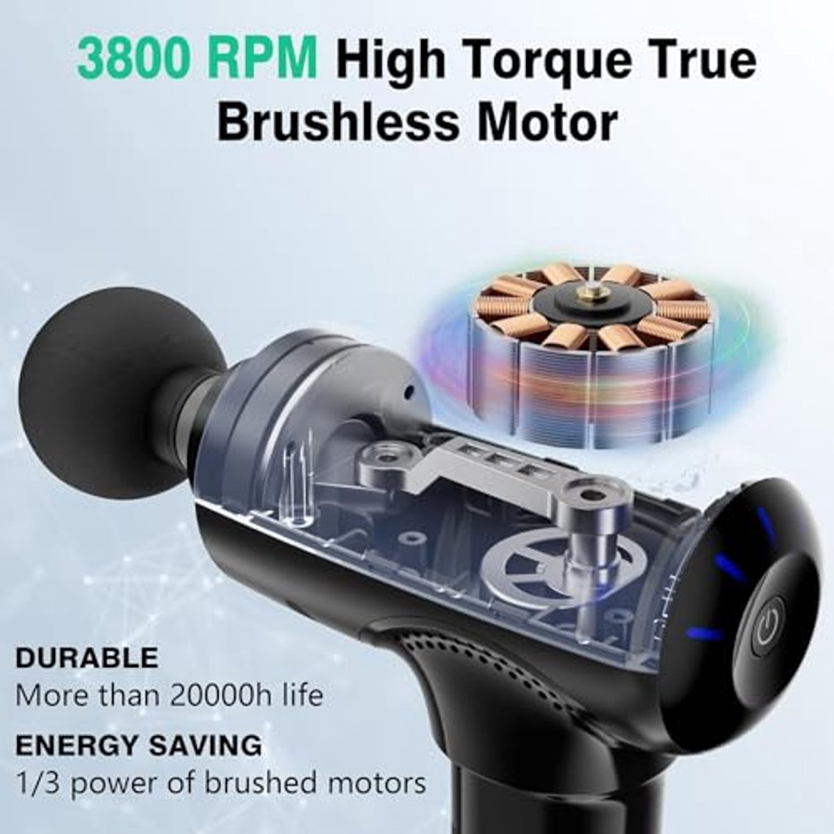 Massagepistool voor Diepe Spiermassage - 3200 RPM, Draadloos met USB-C Opladen