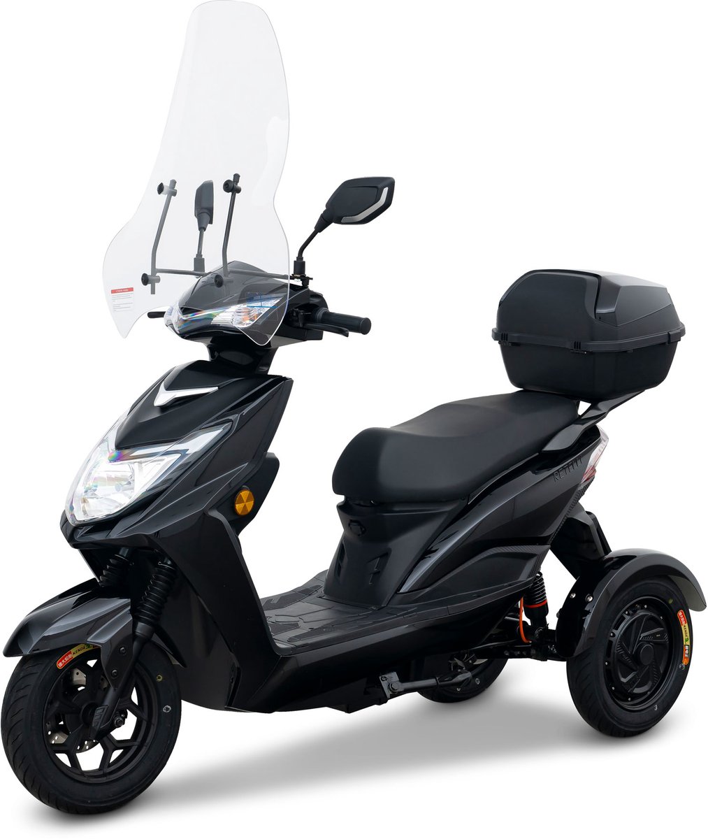 Retelli Conforto - scootmobiel - zwart - actieradius 150 kilometer - 72v/60ah - inclusief rijklaar maken & bezorging - rijden zonder helmplicht en rijbewijsplicht