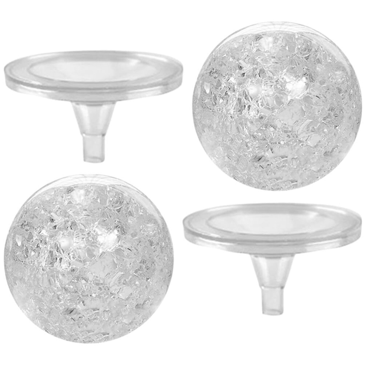 Supvox 2pcs Ice Cracked Crystal Balls Water Fountain Feng Shui Balls Crystal Glass Ball with Stand for Home Table Top Waterfall Rock Garden Decoration
