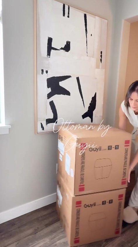 Poufs Guyii Meubella, Tabouret bas carré, tabouret de maquillage moderne, pouf beige, repose-pieds rembourré, adapté au salon, à la chambre, au hall.