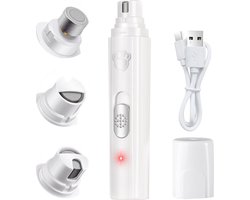 Nuvance Elektrische Nagelvijl - Hond Kat - Usb Oplaadbaar - Diamant Vijlkop - Draadloos - Wit