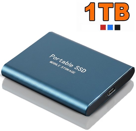 Clé USB externe - Disque dur - 1 To - SSD - Blauw