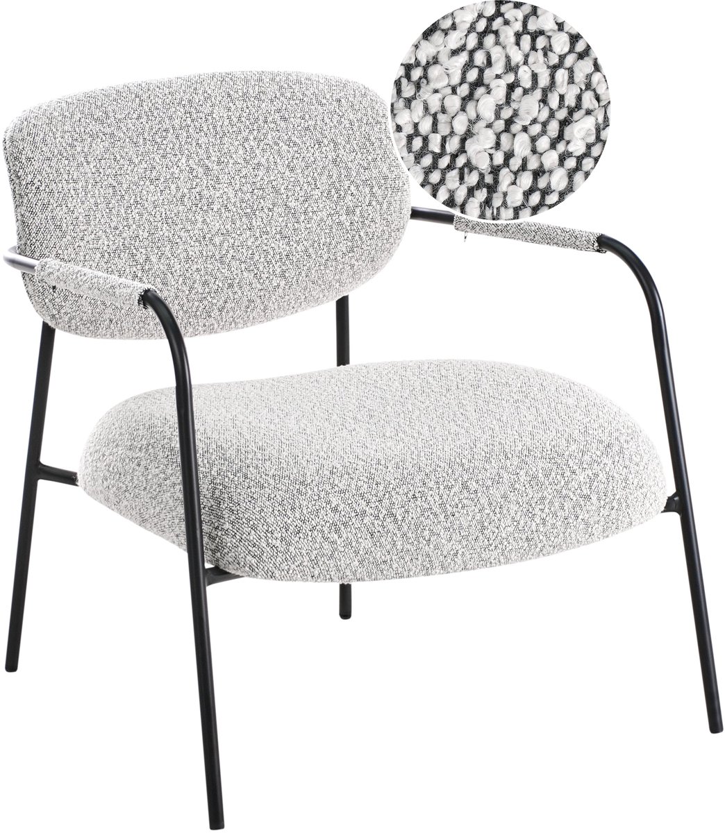 AUSVIKA - Fauteuil - Zwart/Wit - Polyester