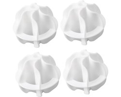 4 Stuks Wasbal anti-wikkelballen ballen wassen Wasmachine accessoires Wasmachine ballen wasmachine benodigdheden p.p wit