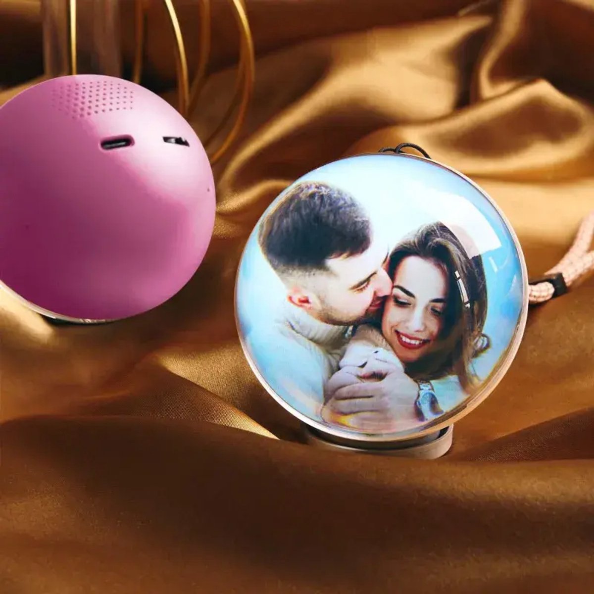 Glass Video Globe – Oplaadbare Videobol met Scherm – Roze – 4GB – Cadeau met Foto & Video – Voor Valentijn, Verjaardag of Kerst