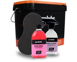 Airolube Car Clean Basic Set | Auto Was Set 4-delig | Autoshampoo | Velgenreiniger | Auto Wassen | Auto schoonmaak Set | Voordeelpakket