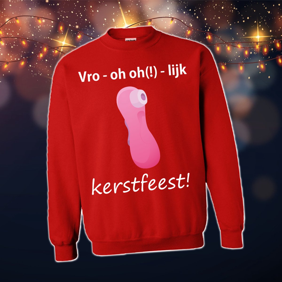 Foute Kersttrui Dames & Heren - Kersttrui met tekst Vro oh oh lijk kerstfeest | Kersttrui Maat XXL | Kersttrui Dames - Kersttrui Heren - Grappige Kersttrui met tekst | Namengigant | Incl. 2 jaar garantie