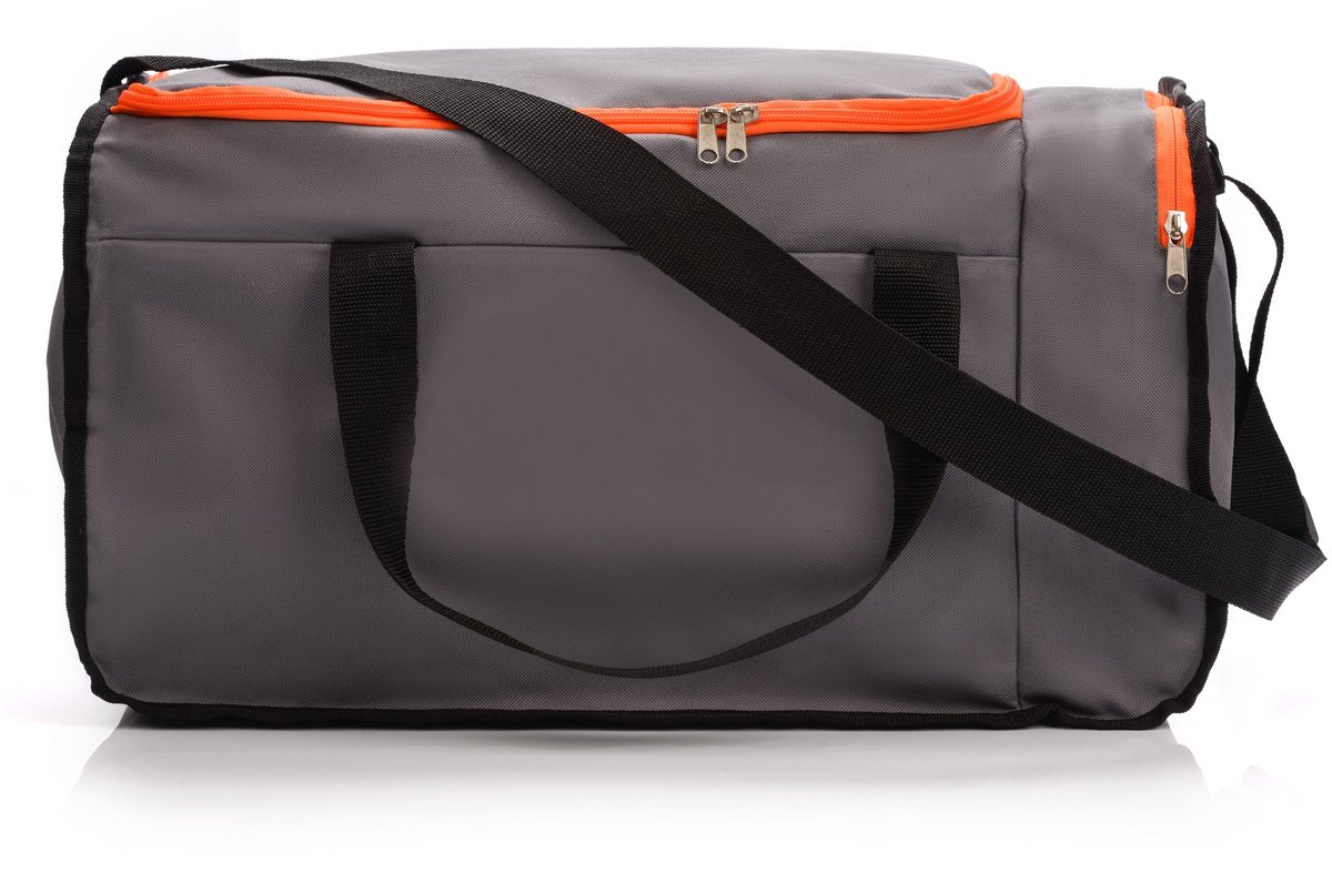 Meteor Widar - Fitness tas - Sportuitrusting - Ideaal voor sportschool en training - Oranje / Grijs
