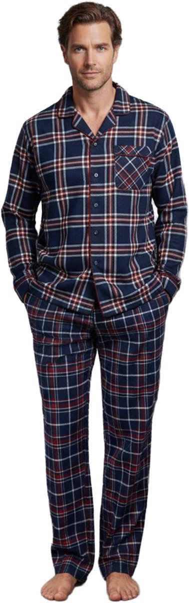 Envie de Fraise Flanellen herenpyjama capsulecollectie familie Kerst ENVIE DE FRAISE bordeauxrood